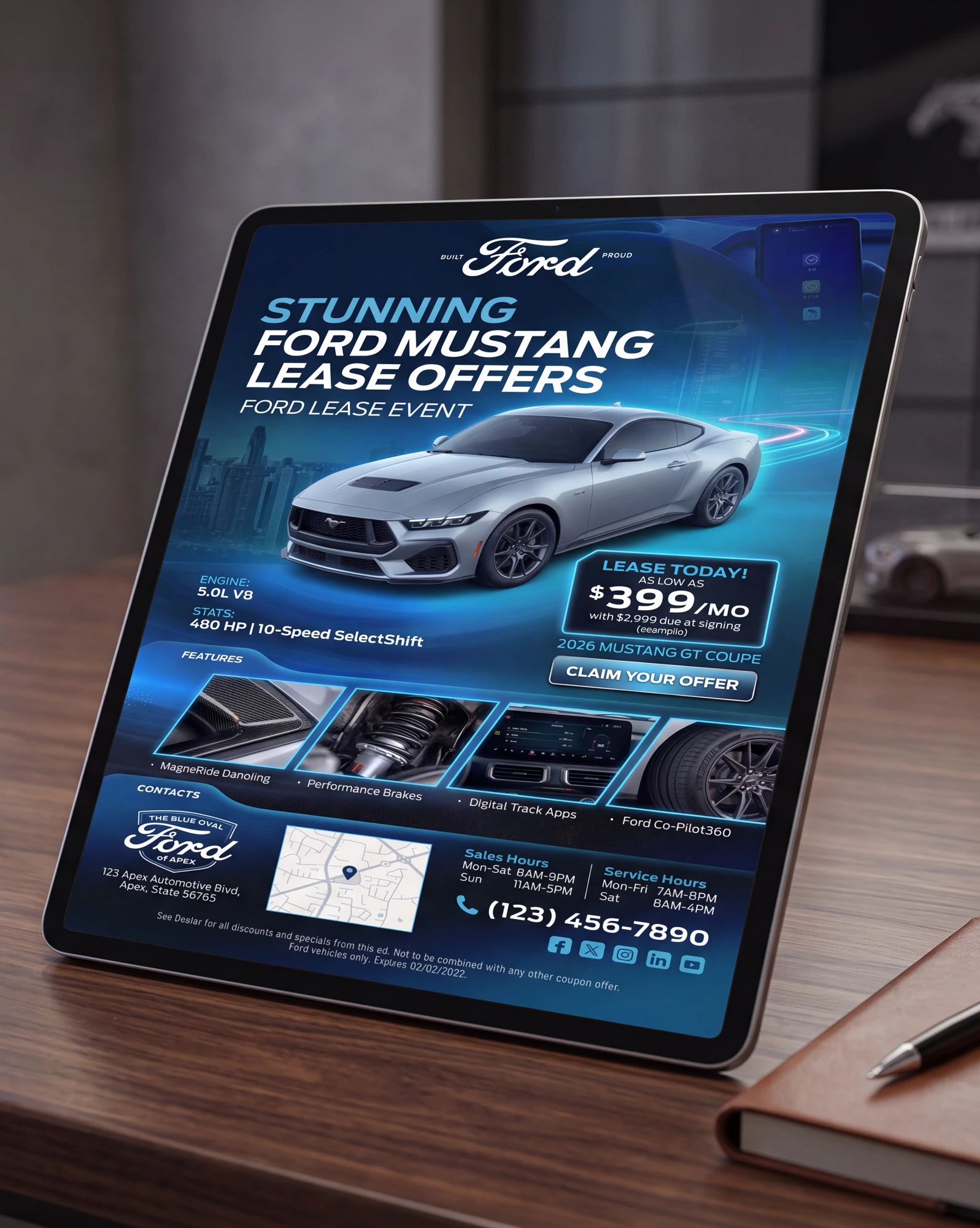 Ford Mustang lease landing page design