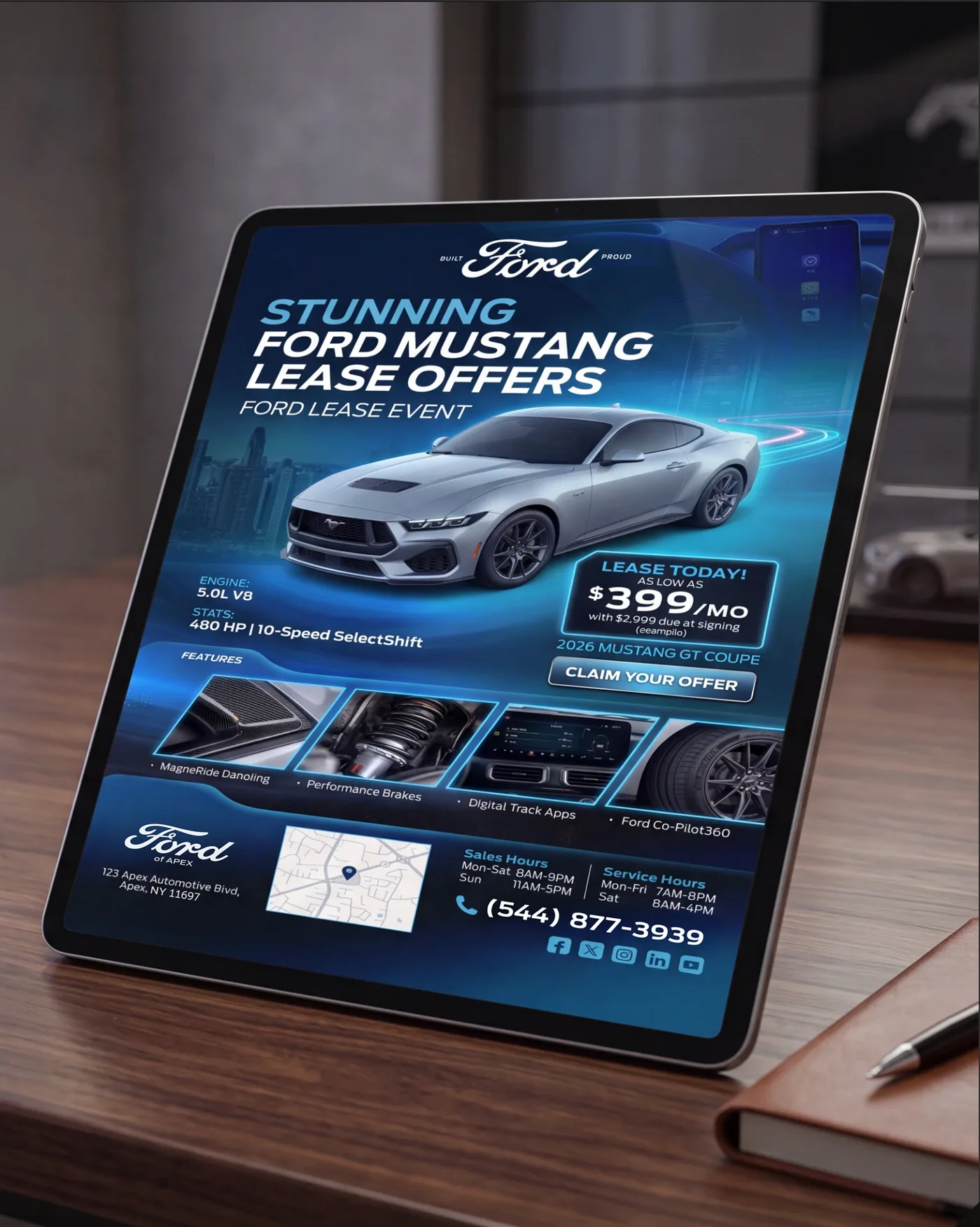 Ford of Apex — Mustang lease landing page design